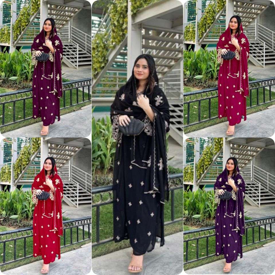 premium designer readymade top plazzo n dupatta collections designer party wear look faux georgette top plazzo n dupatta set code pd1061 readymade dresses 