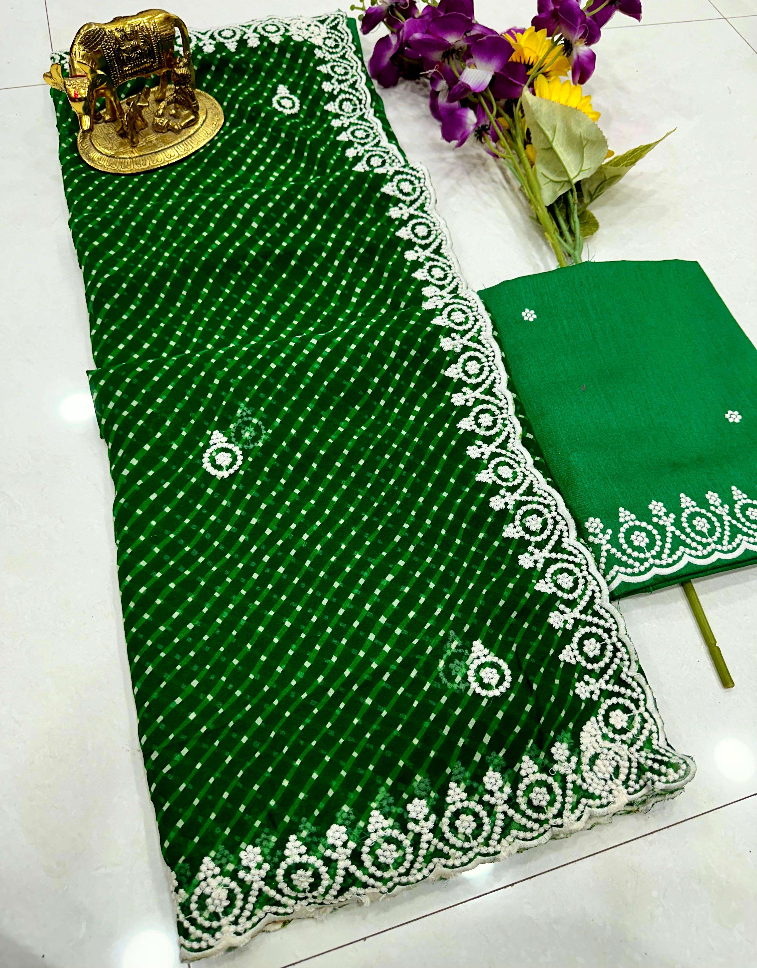 saree vaishnavi 2 fabric pure georgette beautiful lahariya mothda super hit print designer saree with exclusive c pallu thread work in saree leheriya saree 