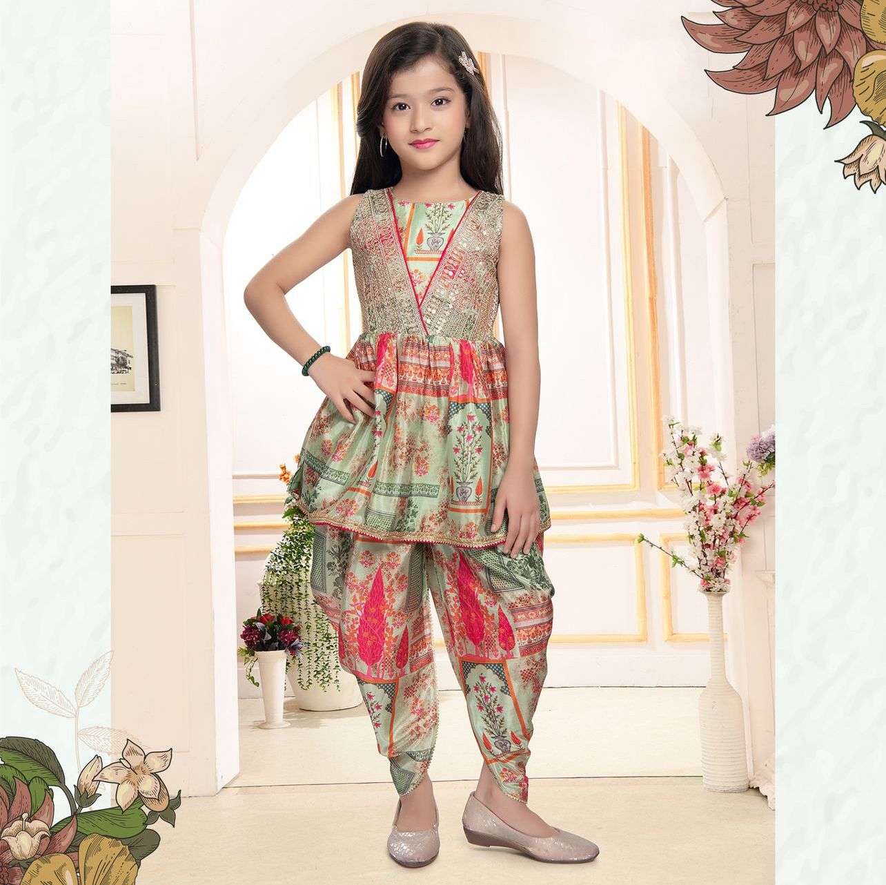 3 year to 15 years girls kids wear indian dhoti style dress  presenting new designer dhoti salwar suit ready to wear collection code oc 179 kids girls wear dresses