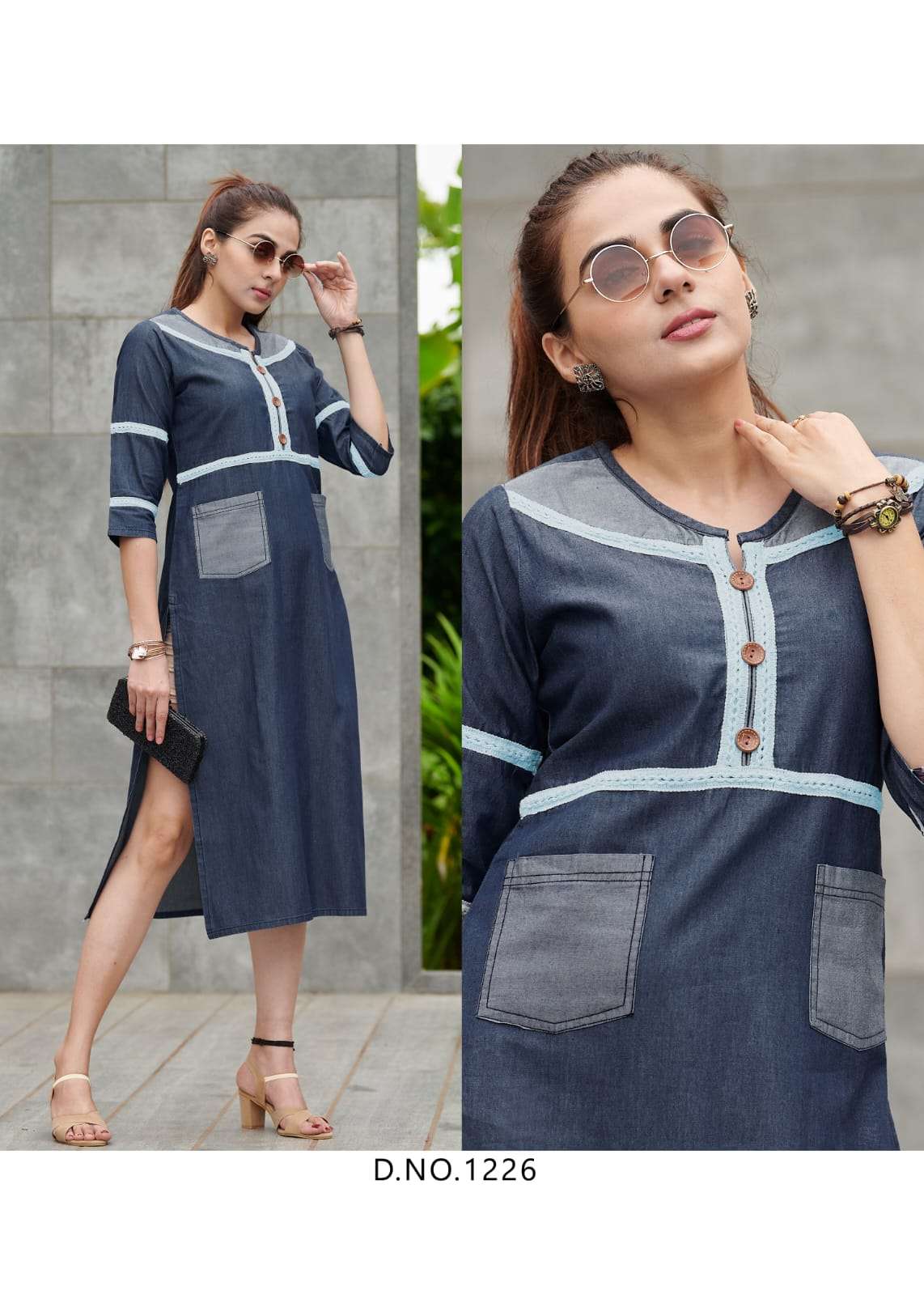 catalogue name rapi 6 dresses beautiful catalogue having designer funky look different shades of denim completely western fashion designer denim kurtie 