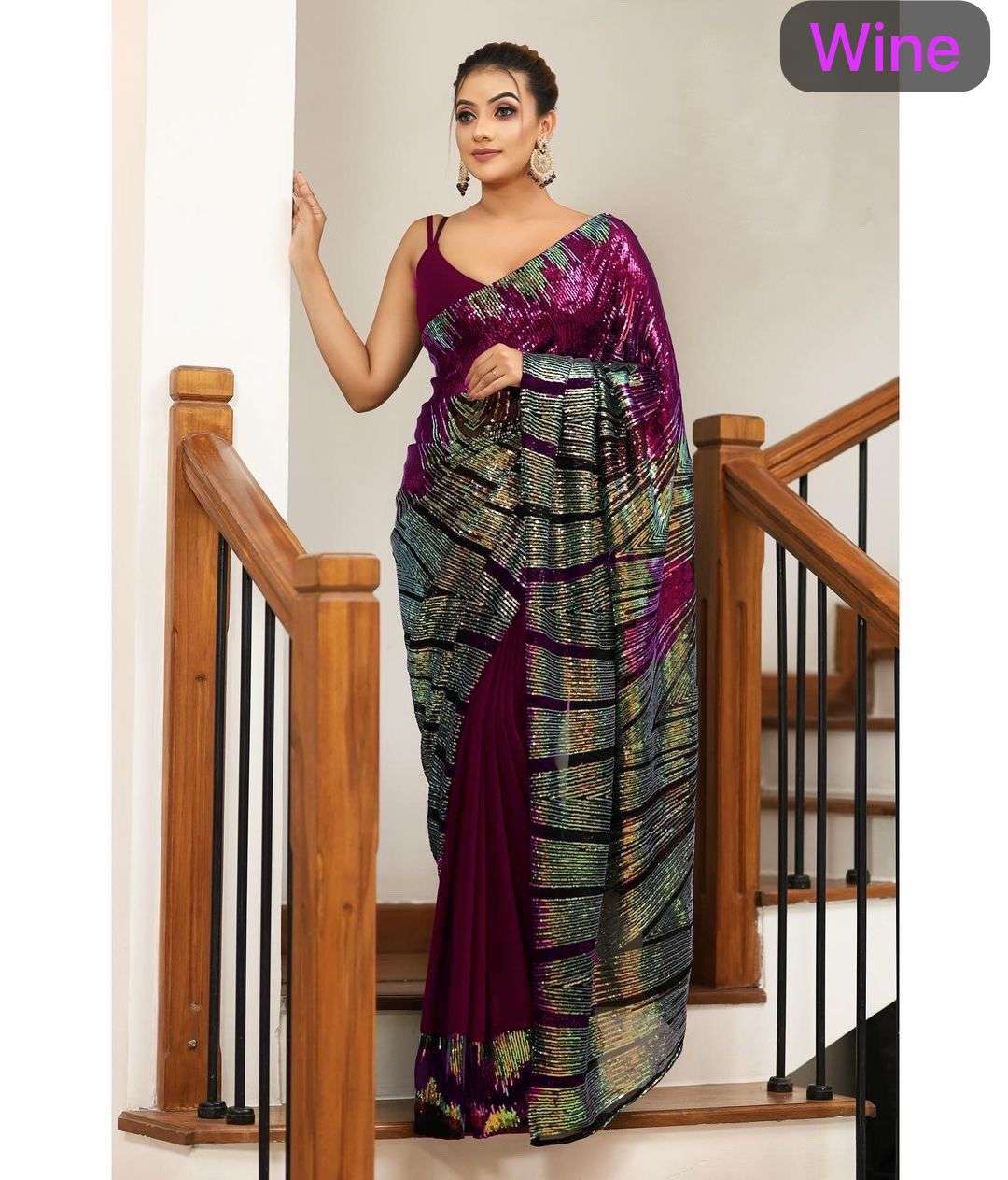 designer partywear multui sequence beautiful multi colour seqwance saree collection kc 818 sarees arent just clothing they are poetry in six yards saree fabric georgette saree