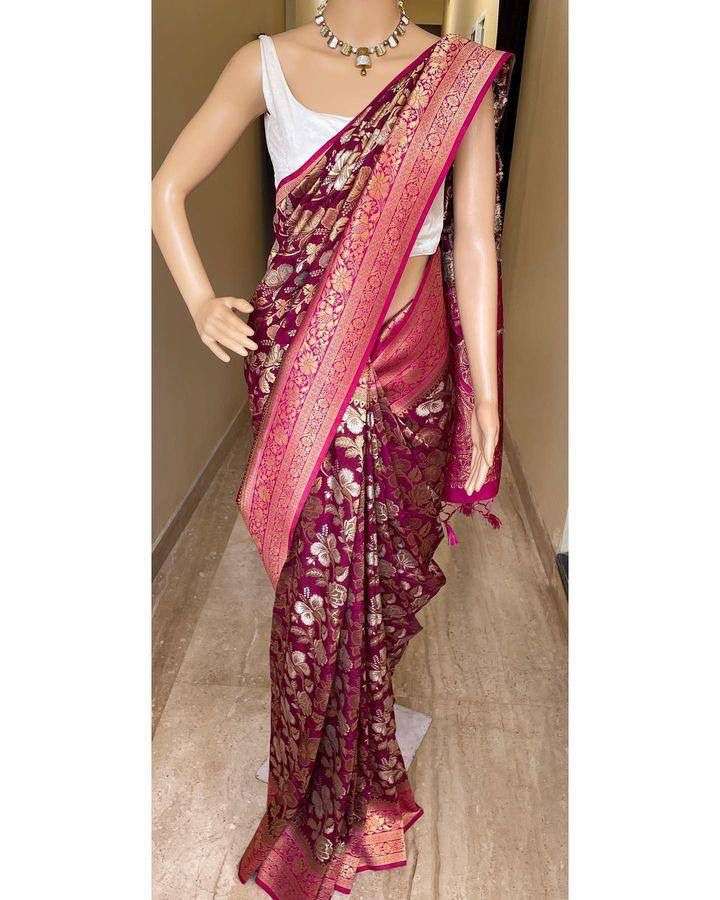 code sf 662 presenting enchanting yet breathable organic banarasi sarees for intimate and big fat indian weddings that are light on your skin and uplift your wedding shenanigans saree