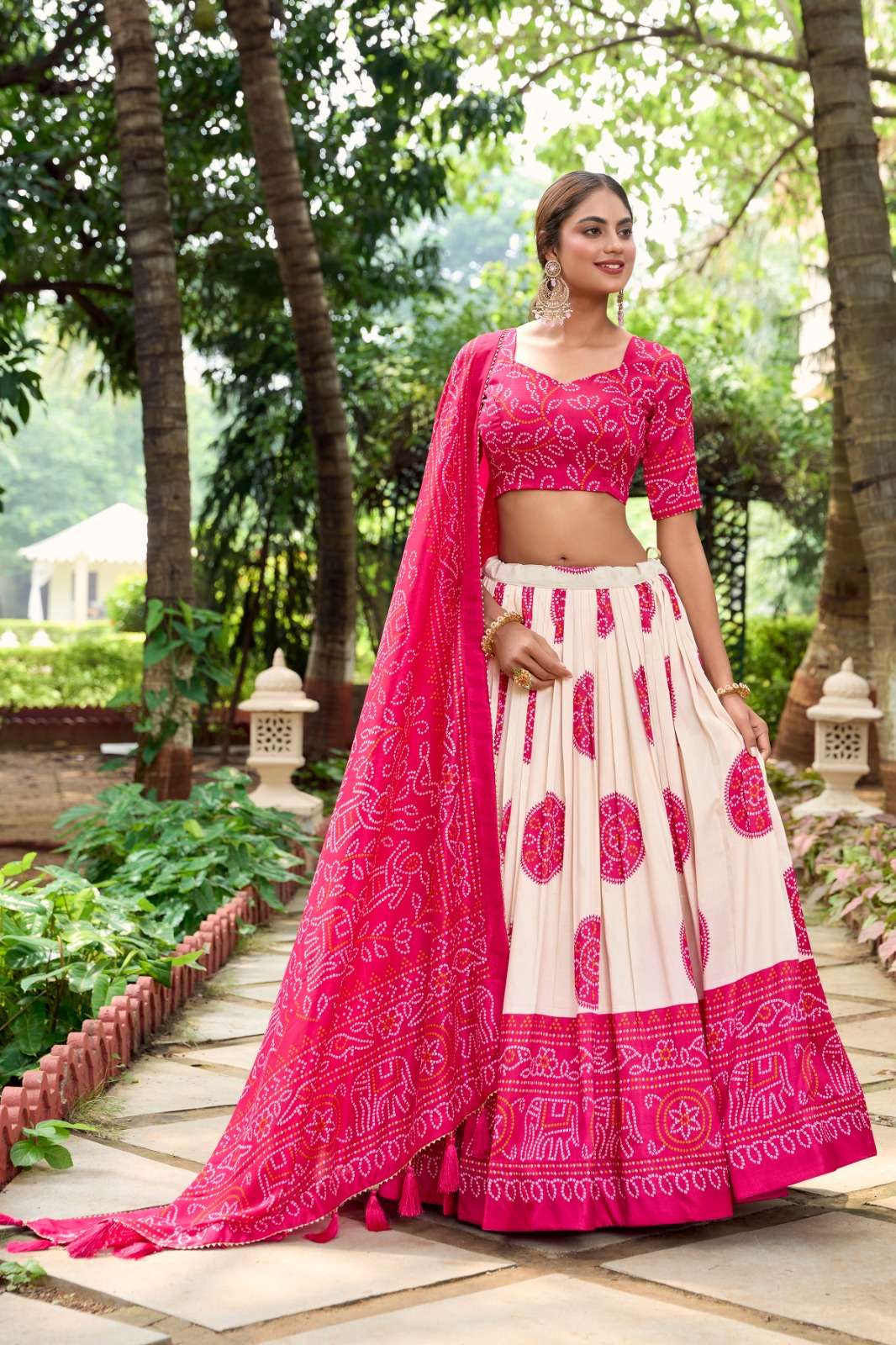 lehenga choli artistry in silk tussar lehenga choli with bandhej print catalogue rangpriya lnb1229 lehenga stitched lehenga fabric tussar silk  bandhej print