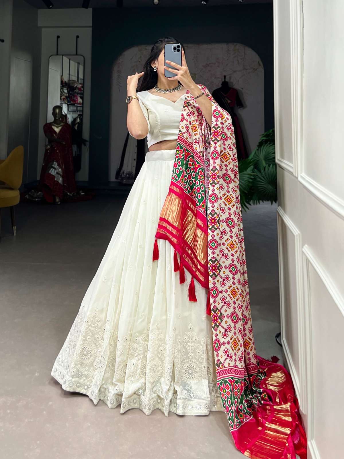 lehenga choli experience timeless elegance with this beautiful lucknowi paper mirror work lehenga lnb1501 lehenga stitched lehenga fabric georgette