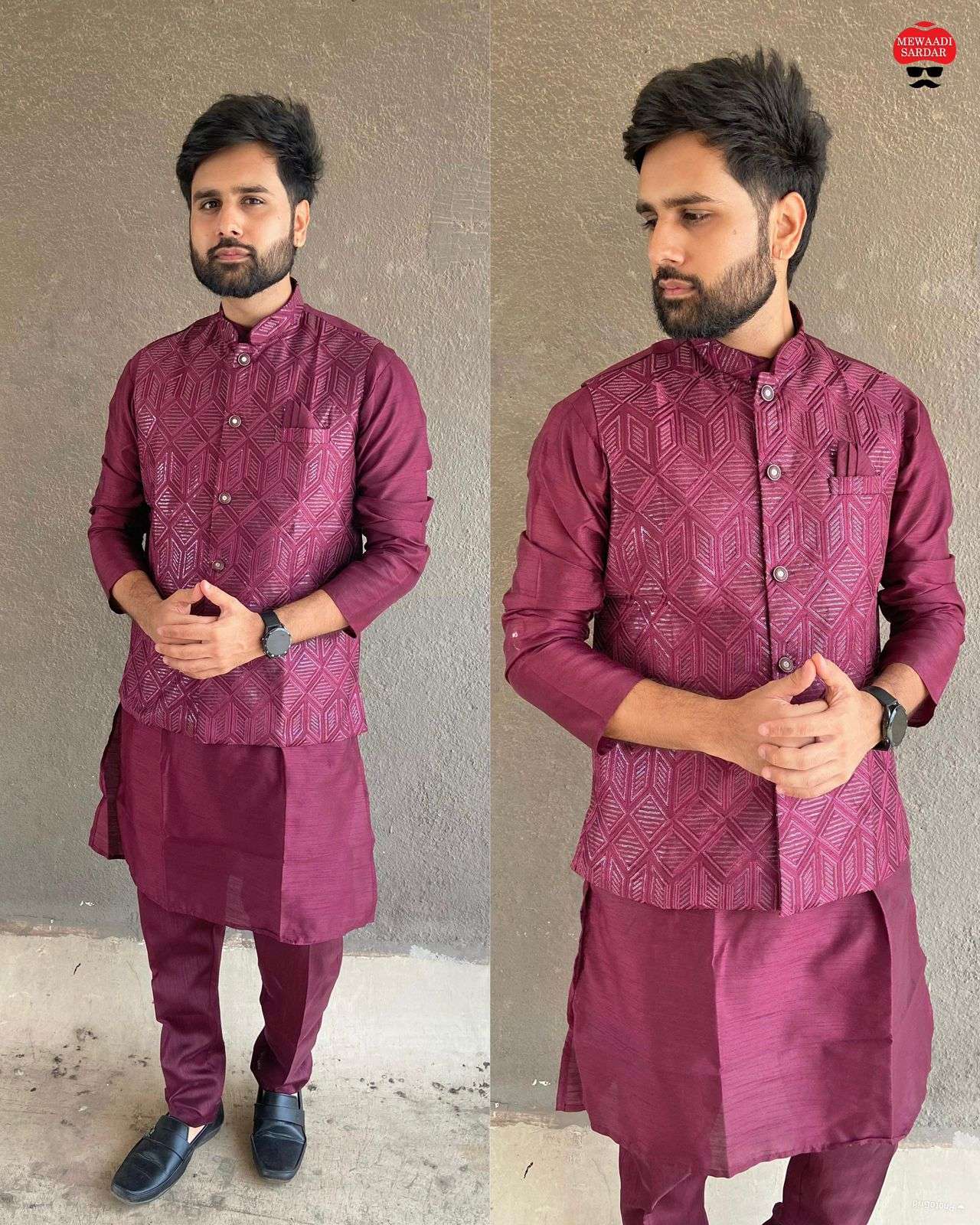 manyavar 7 kurta pant  koti set ready to wear in best 5 trending colour fabric kurta heavy banglori silk both side pocket polo pant heavy banglori silk both side pocket and elastic waist