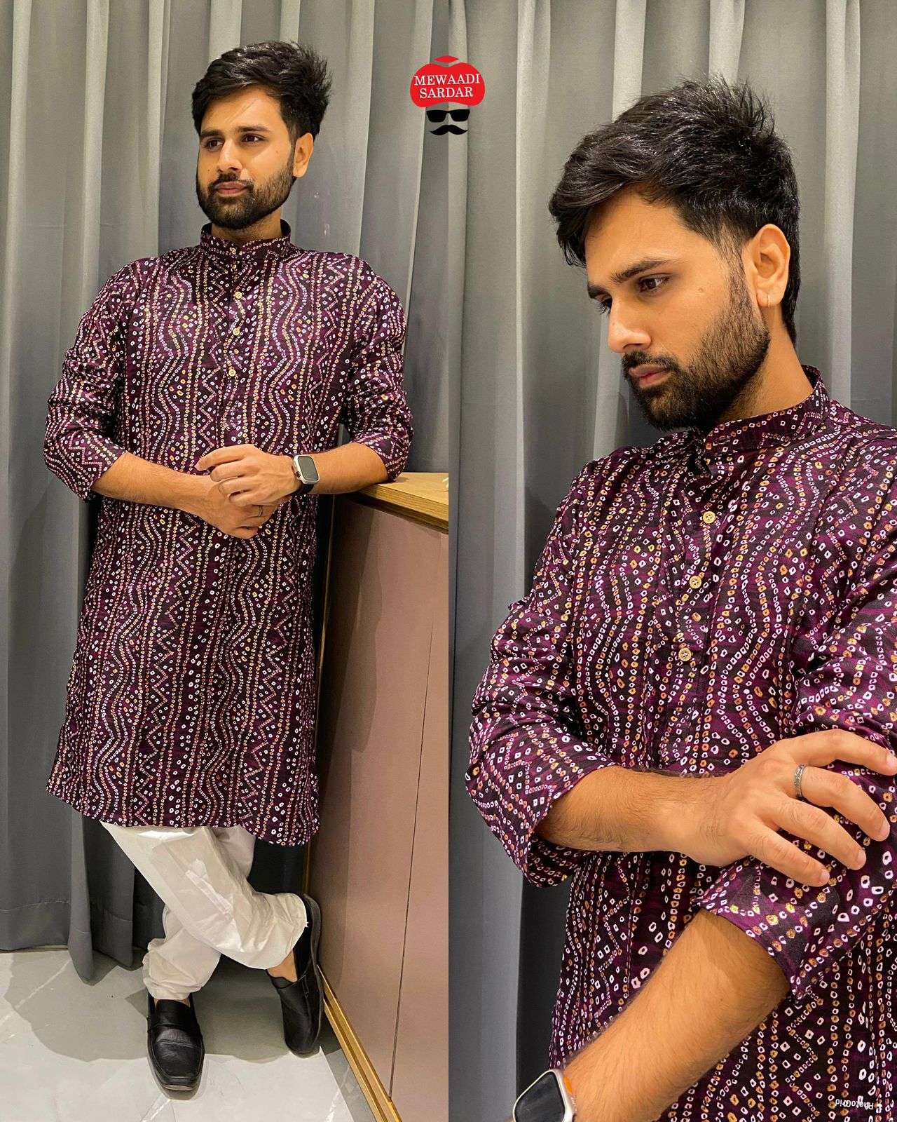 being desi navratri and festical special mens kurta bandhani print fabric cotton foil print size m to xxl shipping extra mens wear kurta pyjama 