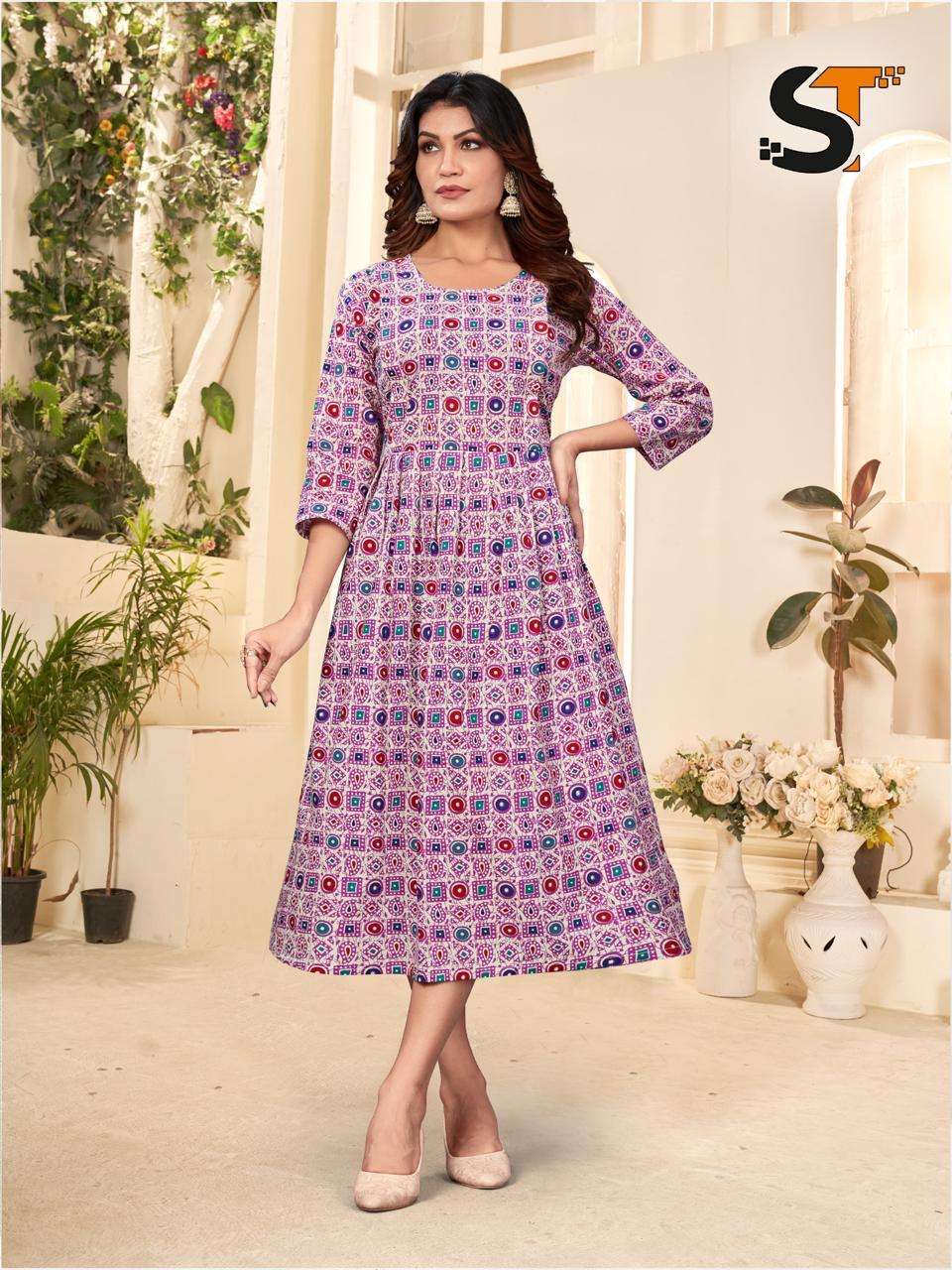 good news full flair gown specially made for feeding and during maternity period fabric jaipuri cotton print size l to xxl length 44 gown