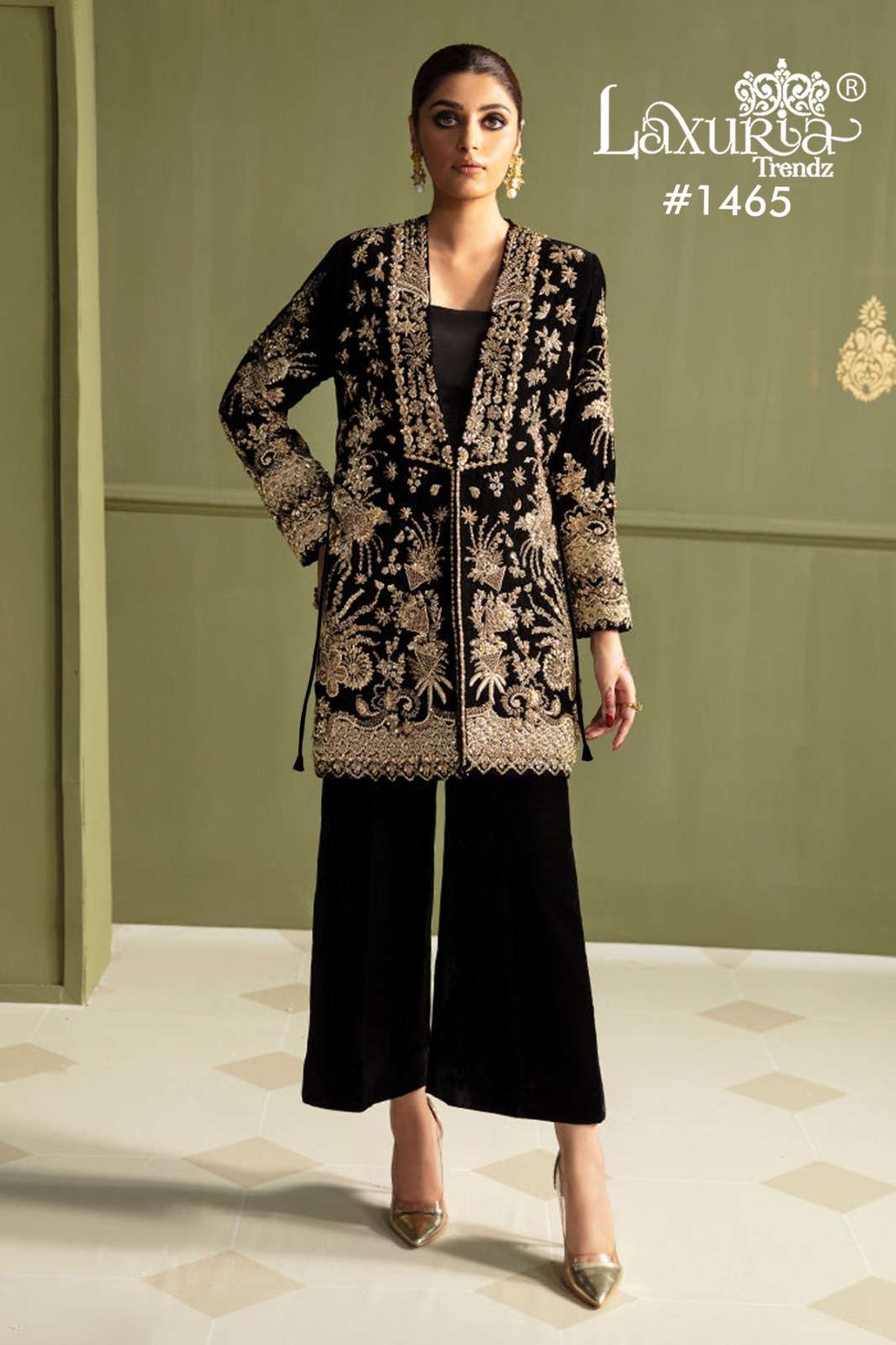 laxuria trendz design number 1465 laxuria trendz special winter look classy style tunic in velvet n velvet pant in our new designer winter collection readymade indowestern dress