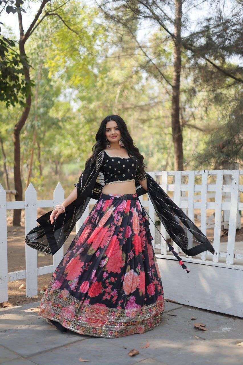 lehenga choli collections 2024 introducing our exquisite collection of digital printed georgette lehengas each lehenga is a masterpiece code lw 7110 designer partywear lehenga 