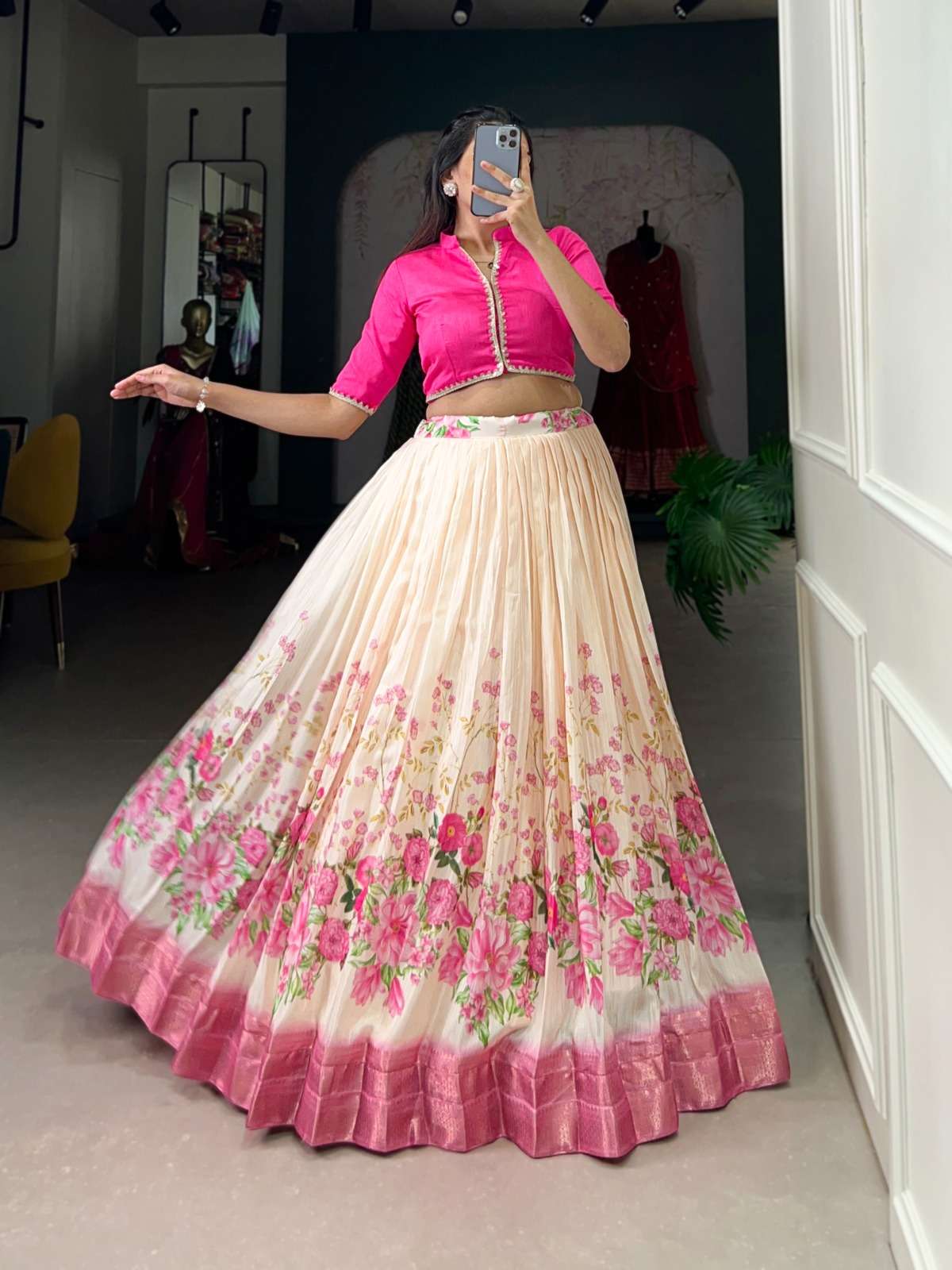 lehenga Coord Set Lehenga embrace the allure of tradition with the modern charm of floral prints the cotton silk lehenga choli speaks volumes in elegance nnk1130 lehenga fabric cotton silk heavy lehenga 