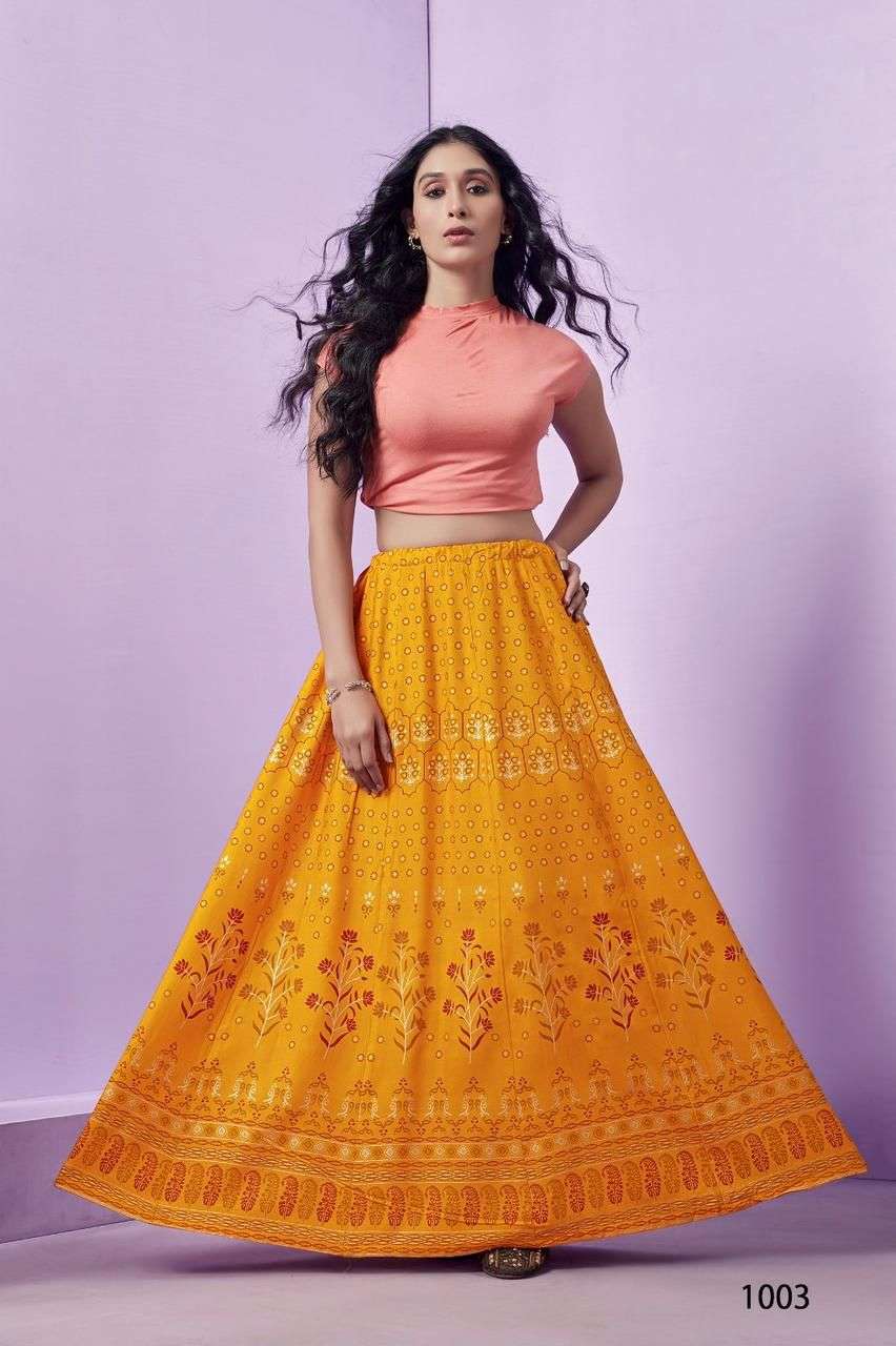 lehenga flared skirt hit printed flared skirts in anarkali style fabric heavy rayon printed size free size stitched  upto 40 waist lehenga 