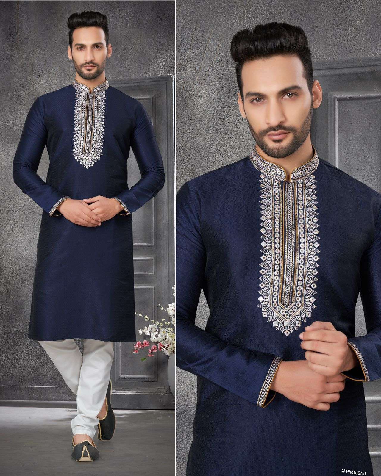 mens wear kurta pyjama utsav 3 premium ethnic wear collection fabric heavy cotton jacquard with heavy embroidery work pyjama raymond cotton size 36 to 46