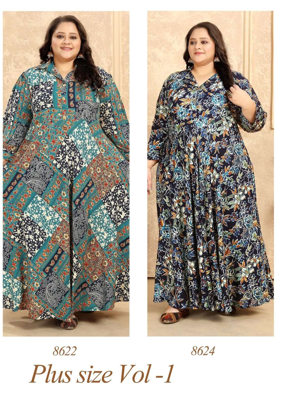 moksh international plus size vol1 fabric details kurtie premium riyon export quality long kurtie designs 2 size  3xl to 6xl big size kurtie with gown