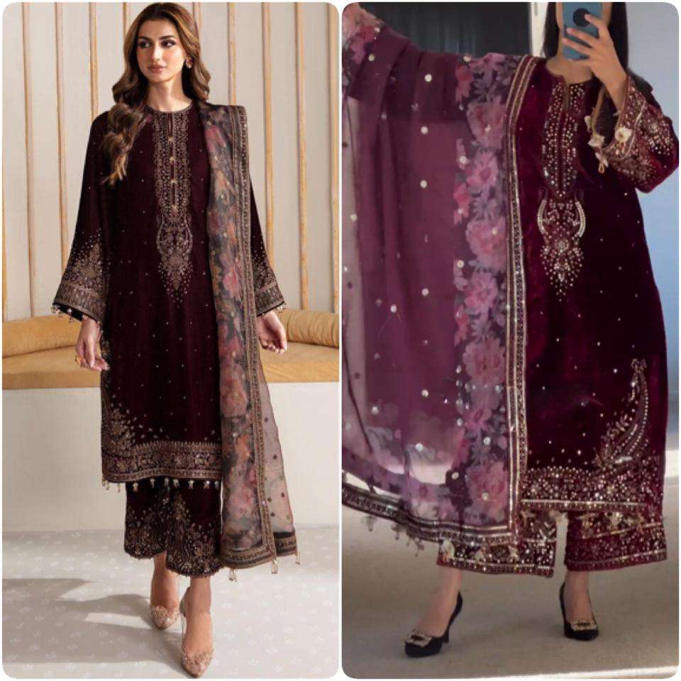 readymade dresses pd 1037 top fabric heavy pure viscose velvet with embroidery 5 mm sequence work with fancy latkan with fancy bell sleeve top size up to 42 xl free size