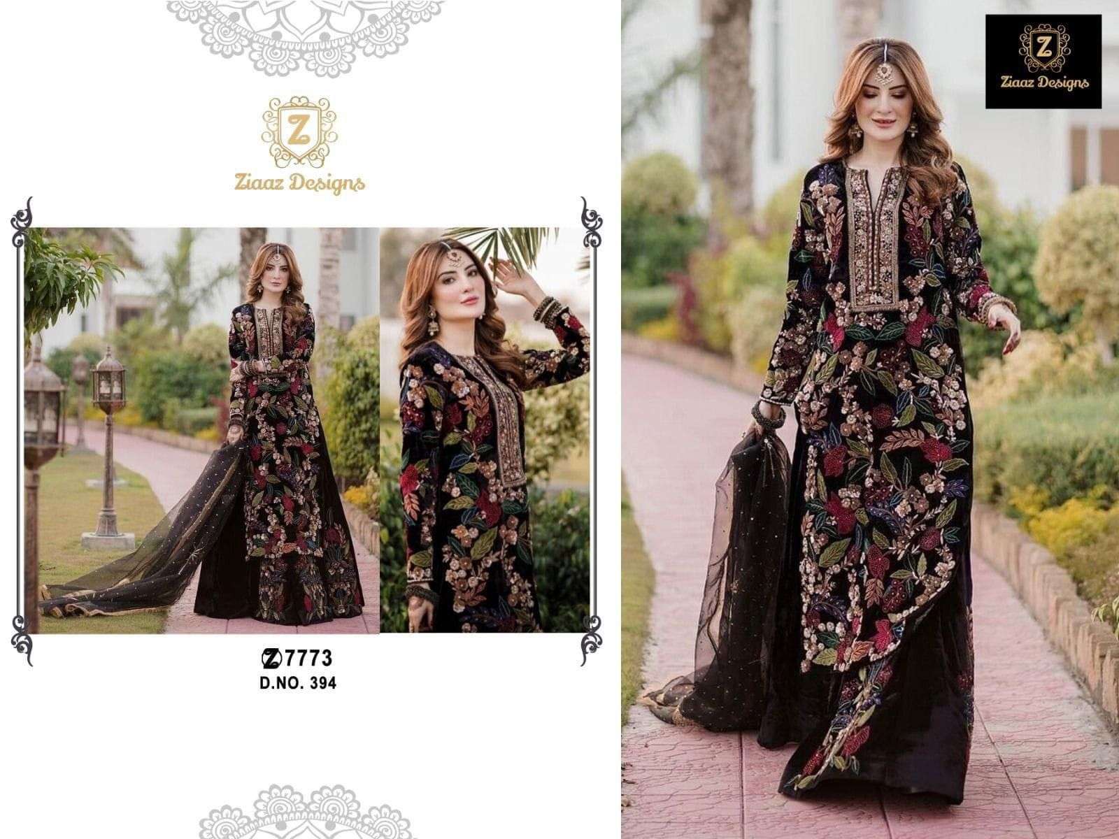 ziaaz designs brand that speaks for itself code 394 semi stitched velvet self embroidered very beautiful semi stitched outfit unstitched velvet embrdrd  bottoms embroidered dupatta