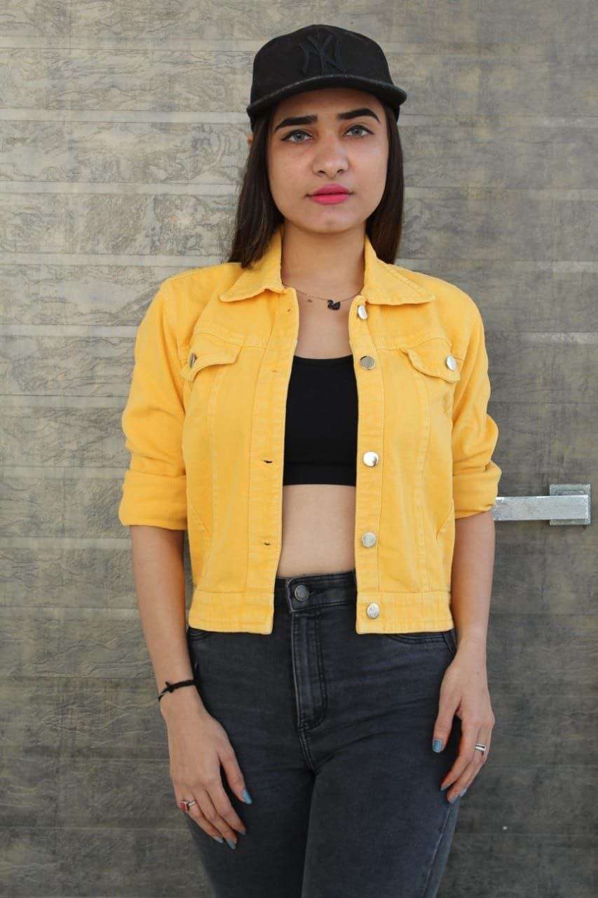 denim jackets pattern denim jackets fabric denim colours 2 girlish stylich yellow colour denim jacket 