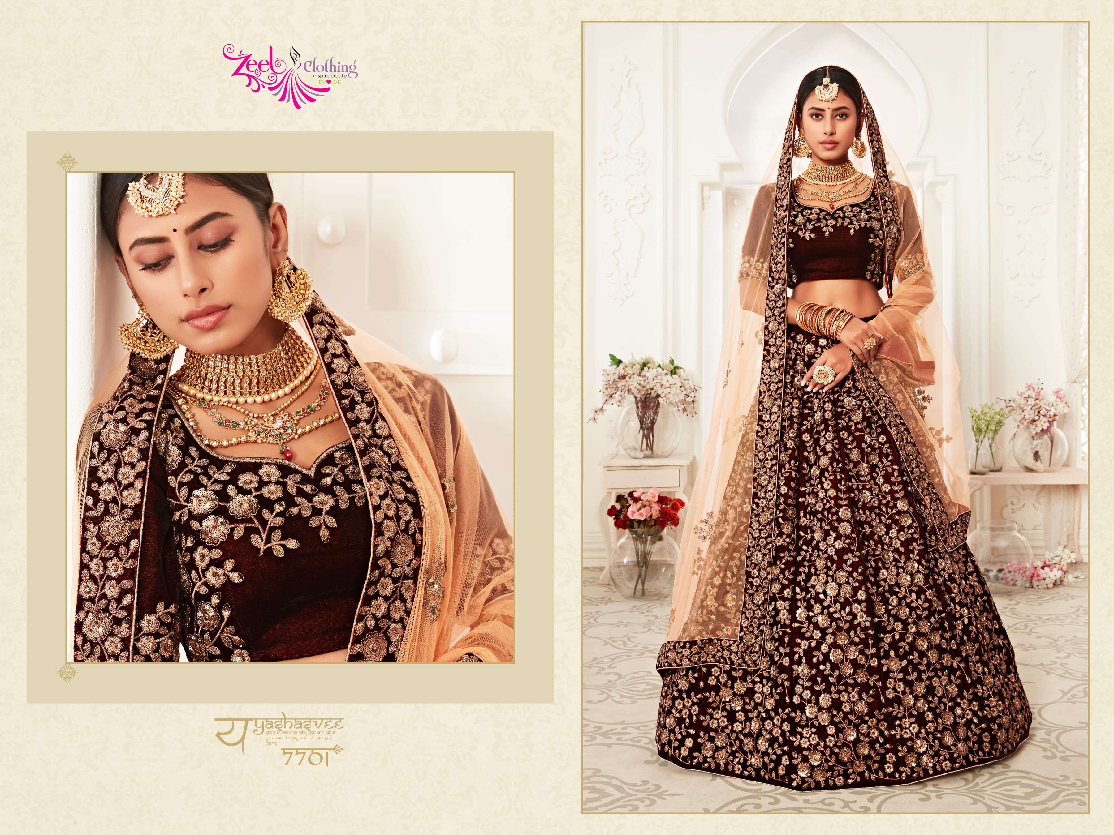 designer lehenga zeel clothing presents new catalogue of lehenga choli neo traditional vol 2  series 7701 to 7710 shipping extra designer partywear bridal lehenga