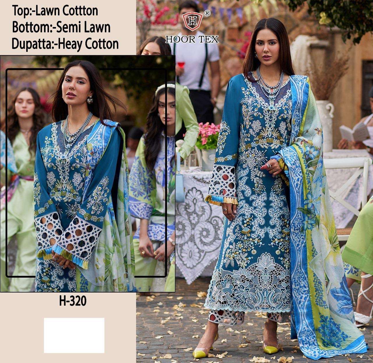 hoor tex design number h320 a n b Top Heavy Rayon Bottom Heavy Rayon Dupatta Cotton print pakistanu suit in cotton print 