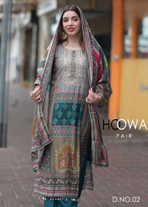 hoowa heavy fancy pair with dupatta set most viral pakistani suit with dupatta set 3 piece kurta pant dupatta kurtie fabric heavy muslin print full heavy sequence n thread work in neck