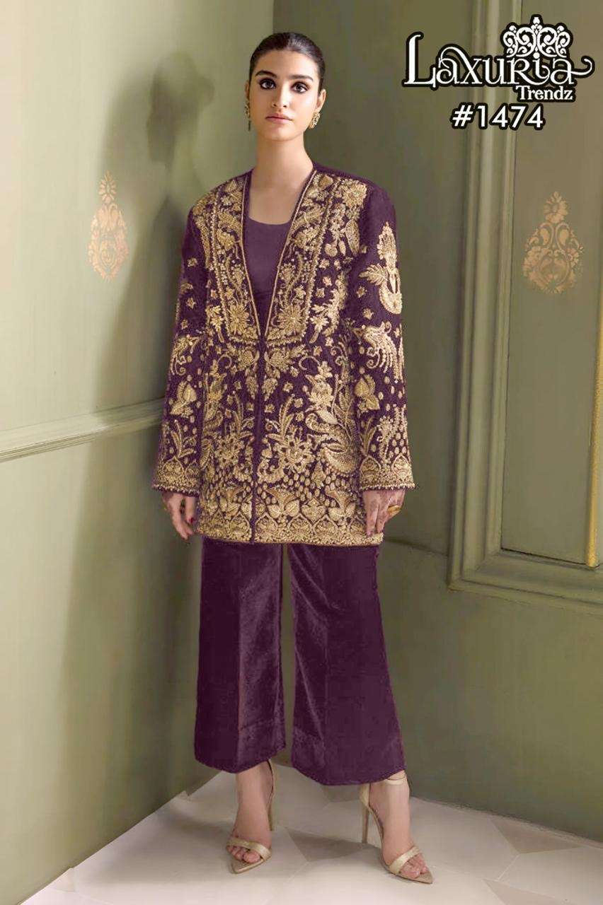 laxuria trendz design number 1474 launch special winter collection 2024 look classy style tunic in velvet n velvet pant in our new designer winter collection indowestern vevlvet dresses 