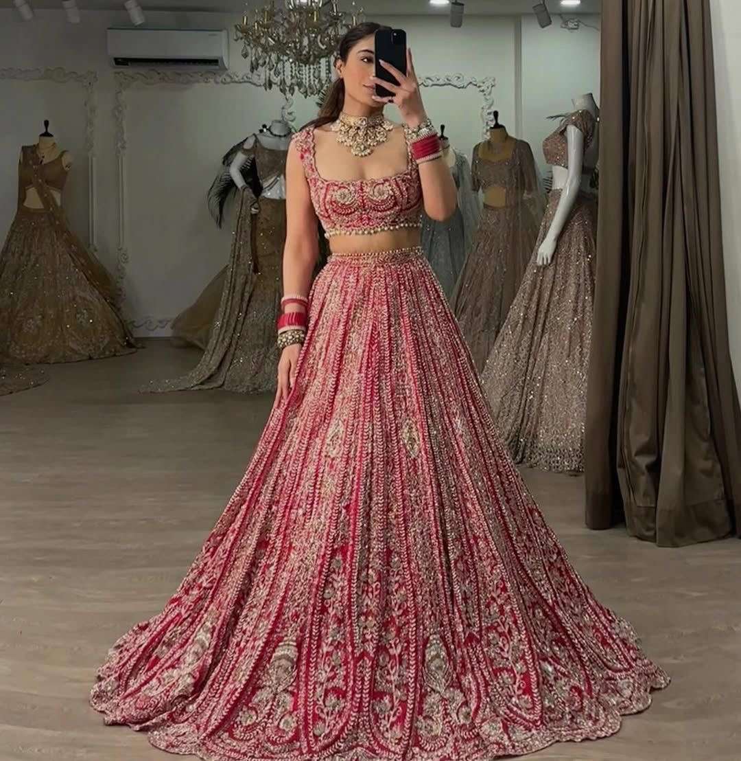 lehenga designer lehenga collection code hc 1010 lehenga premium boomer silk embellished with beautiful thread embroidery work coding work heavy sequins work with heavy cancan 