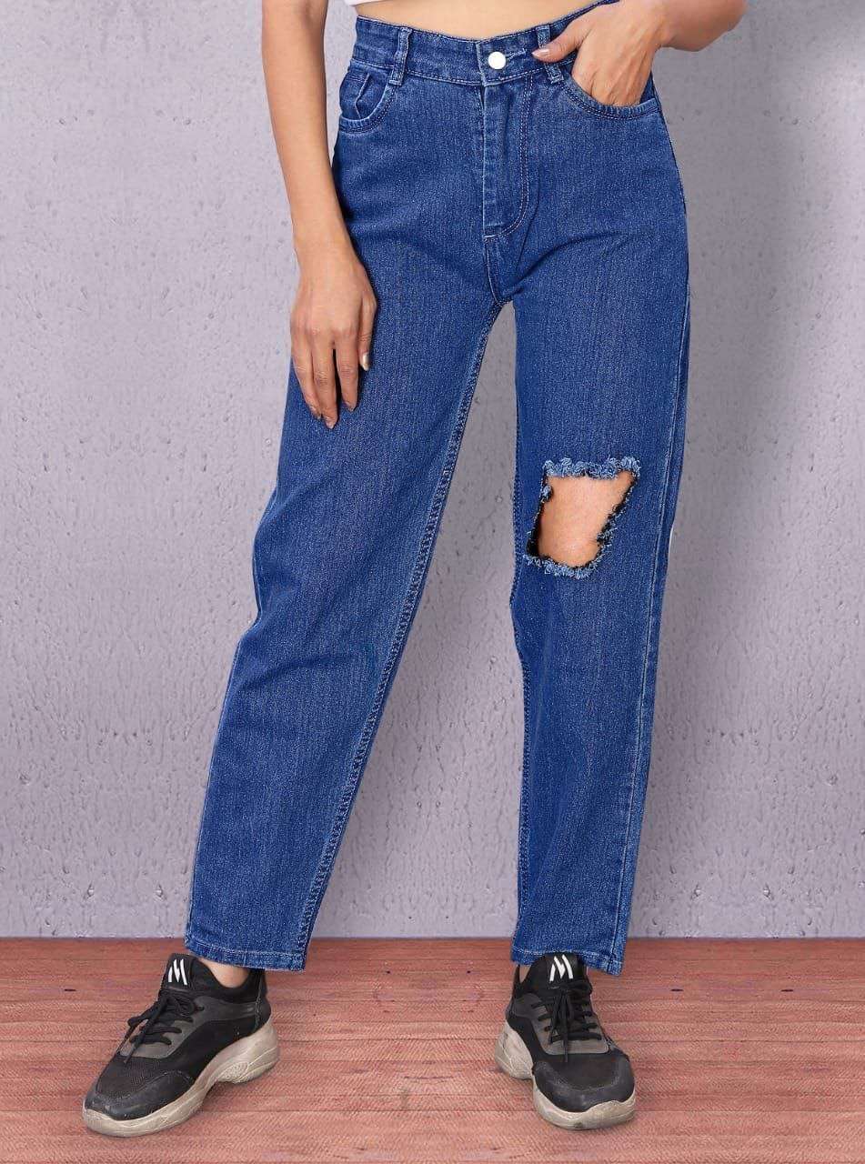 wellcome to the  denim  bottom hub bottom wear mom fit funkey jeans pattern funkey mom fit jeans fabric denim stretchable colours 3 ston blue dark blue black jeans 