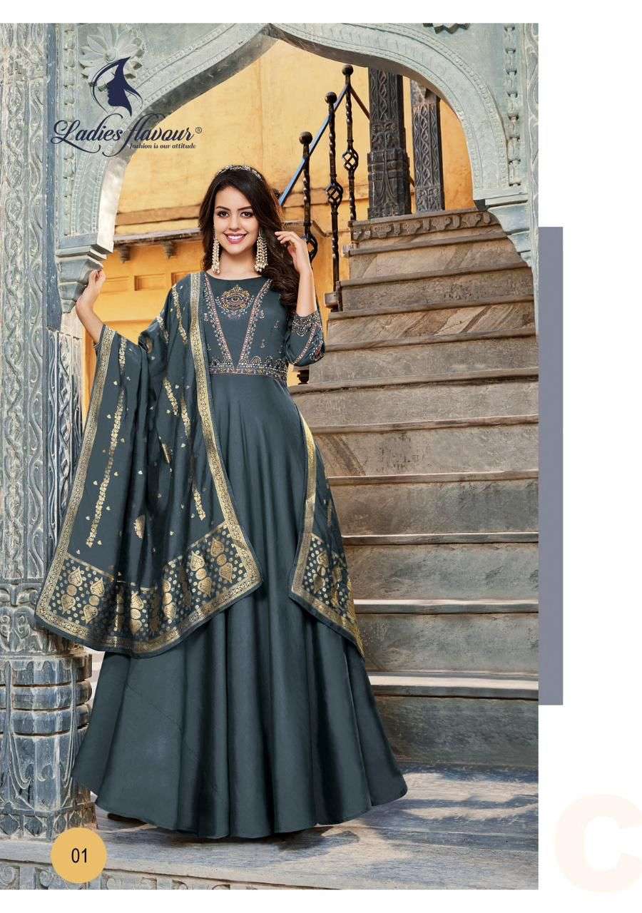 ladies flavour catalogue rangrez series 01 to 06 premium wedding collection gown duppta collection ethnic traditional readymade suits for women in affordable price