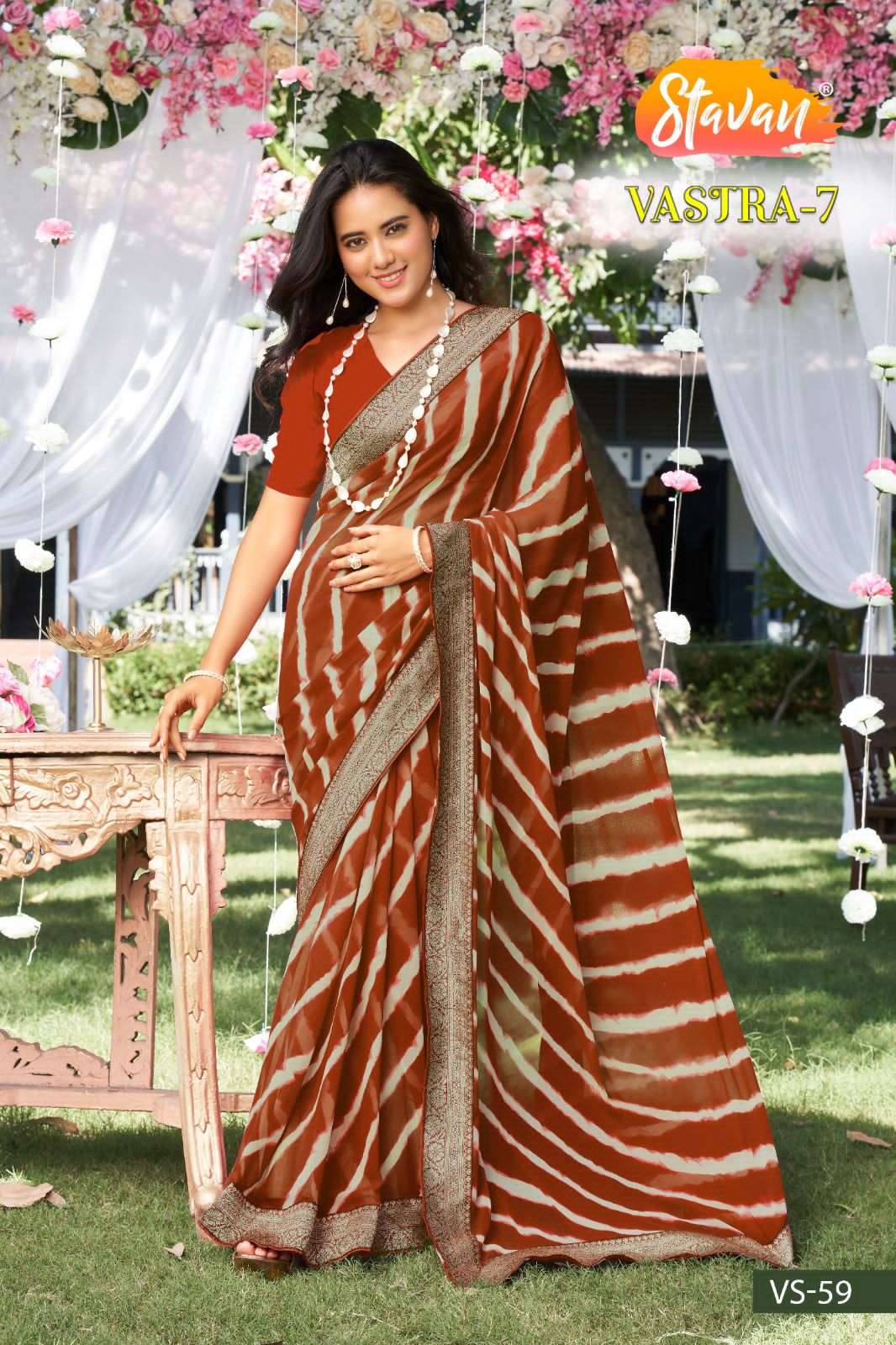 Brown Anokhi Hand Block Printed Saree |Avishya.com