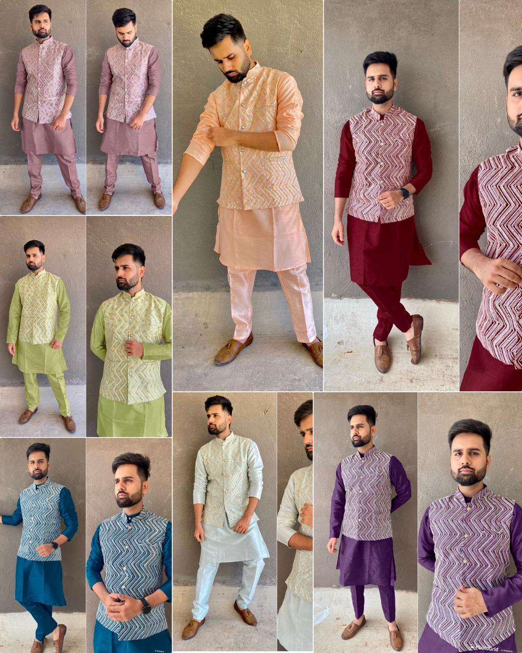 Manyavar kurta best sale pajama koti