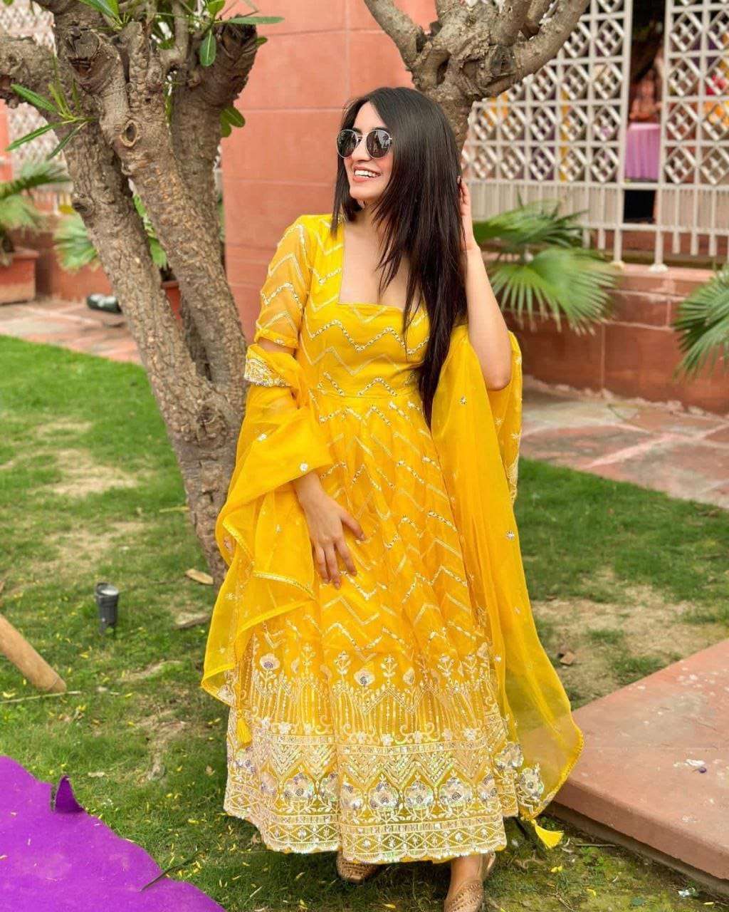 Haldi 2024 reception dress