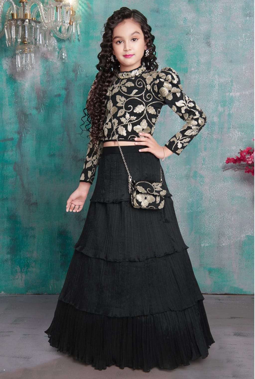 kids wear lehenga choli trending sequins embroidered with beautiful prented  work stitched lahenga -blouse with dupatta festive season catalogue 2031 2  year to 15 year kids wear lehenga choli