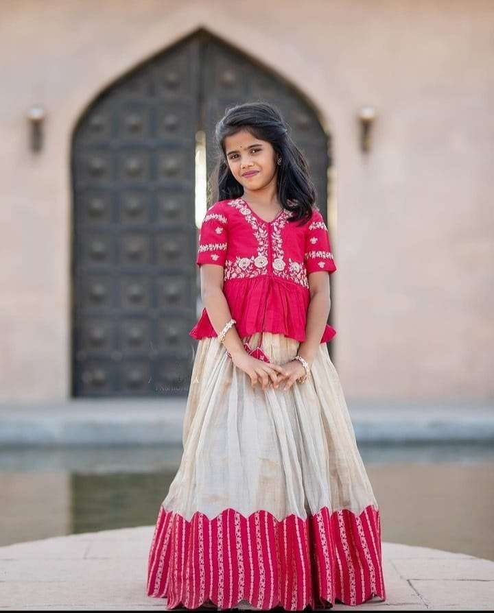 Buy Noyyal Kids Net Withsatin Ethnic Wear Lehenga Choli, 1-2 Years Online  at Best Prices in India - JioMart.