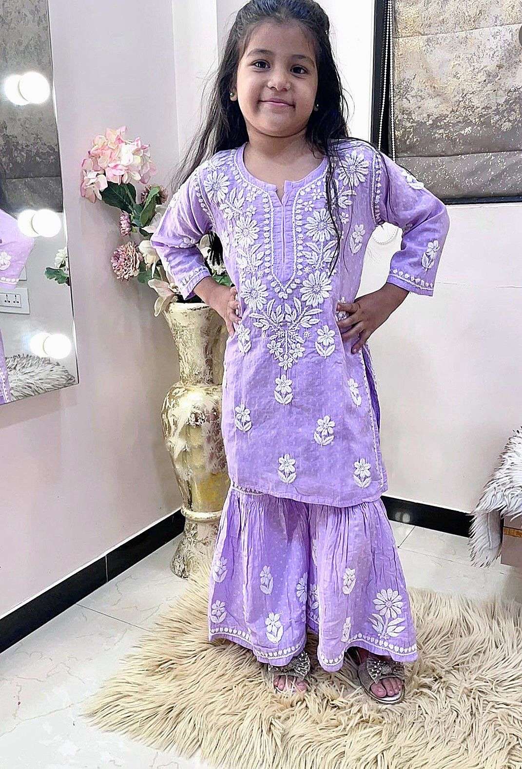 Buy Je T'Aime Mumum's Pink and Green Jacket Style Sleeveless banaras and  Net Ankle Length Gown 1-2 Years Girls at Amazon.in