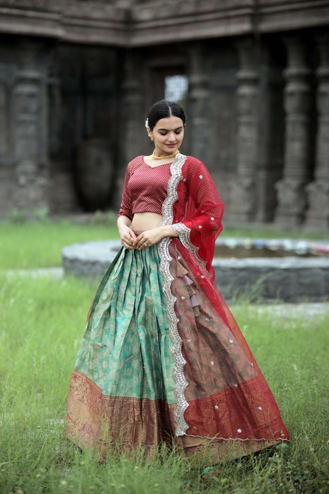 Fancy Designer Flared South indian Bridal lehenga choli