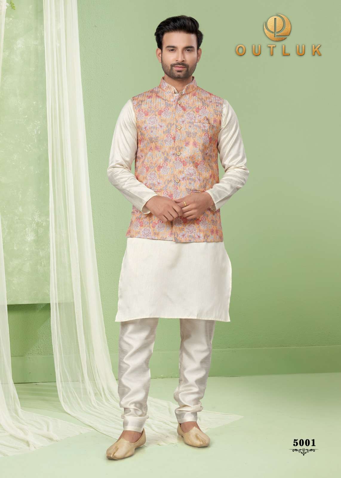 mens wear kurta pyjama outluk added wedding collection series new designs in modi jacket kurta pajama catalogue name outluk wedding collection vol 5