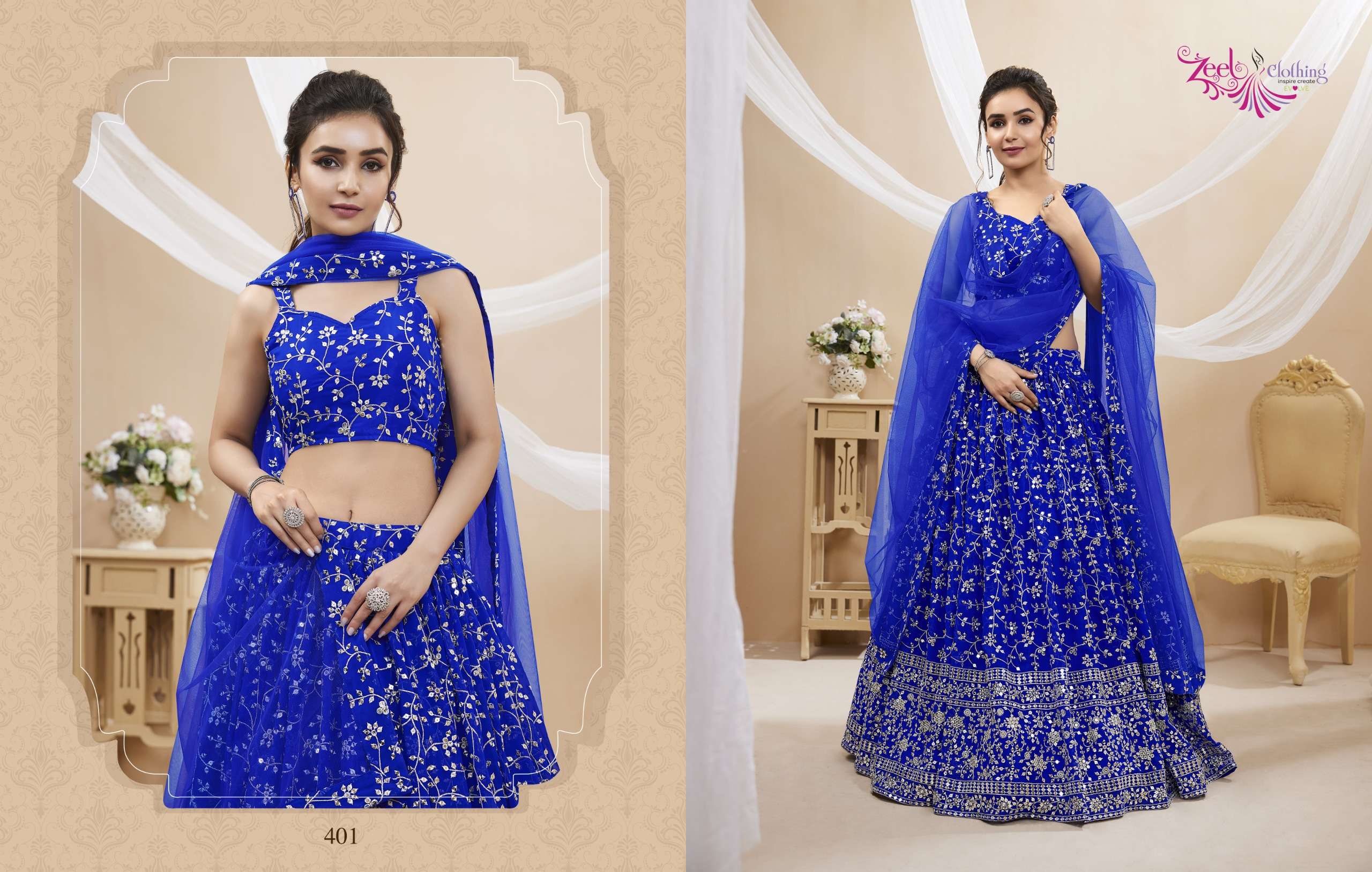 Bridal Lehenga Choli | Customised Lehenga for Bride | Zeel Clothing |  Fabric: Jacquard